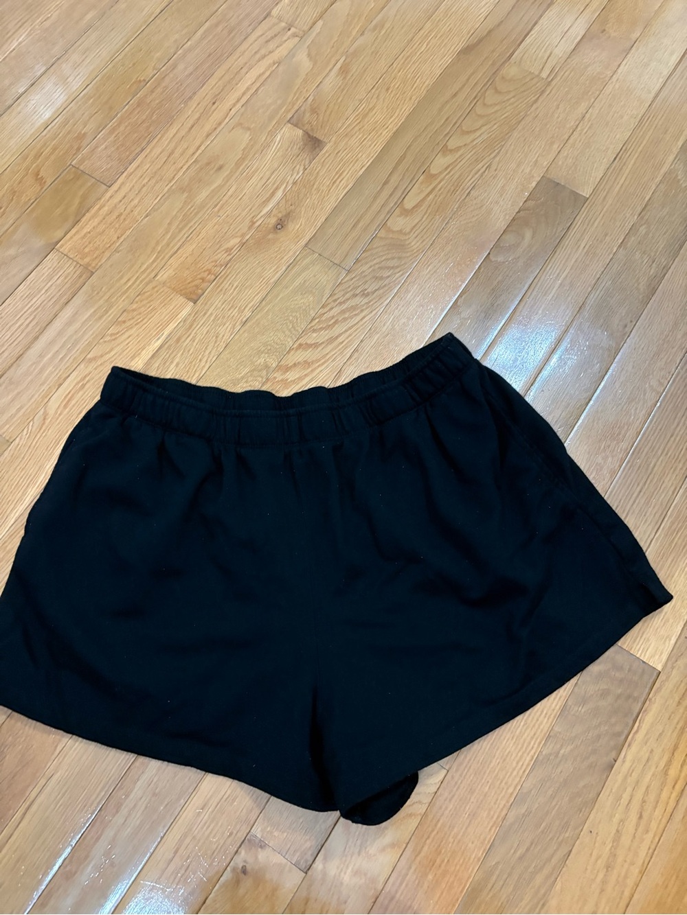 Black cotton lounge shorts